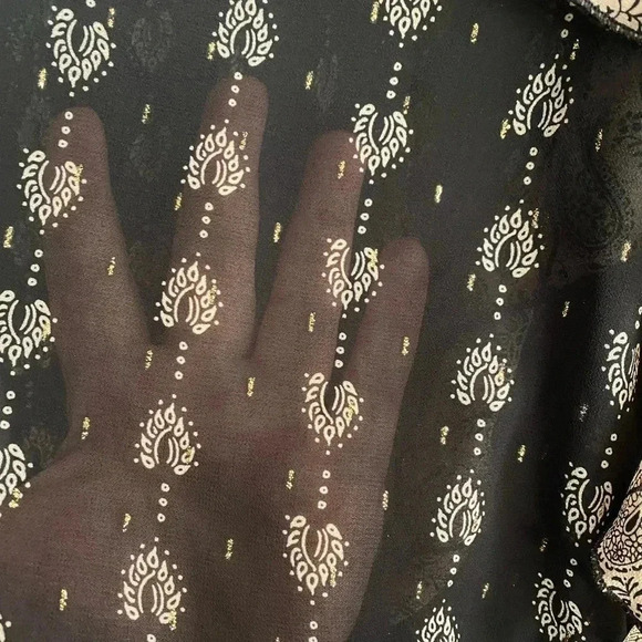 🆕Senlis Moroccan Tile Paisley Clara Ruffle Top S🆕 - Picture 10 of 14